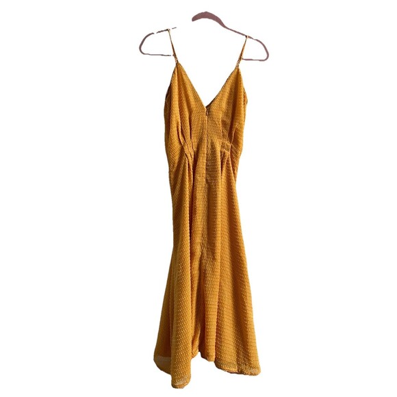 House of Harlow 1960 x Revolve Ines Dress Size XS Mustard Yellow Spaghetti Strap - Picture 4 of 8